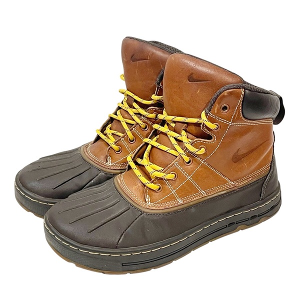 Nike ACG Woodside Mid Light British Tan Leather Boot Rubber Toe Mens Size 7.5 - Picture 1 of 7